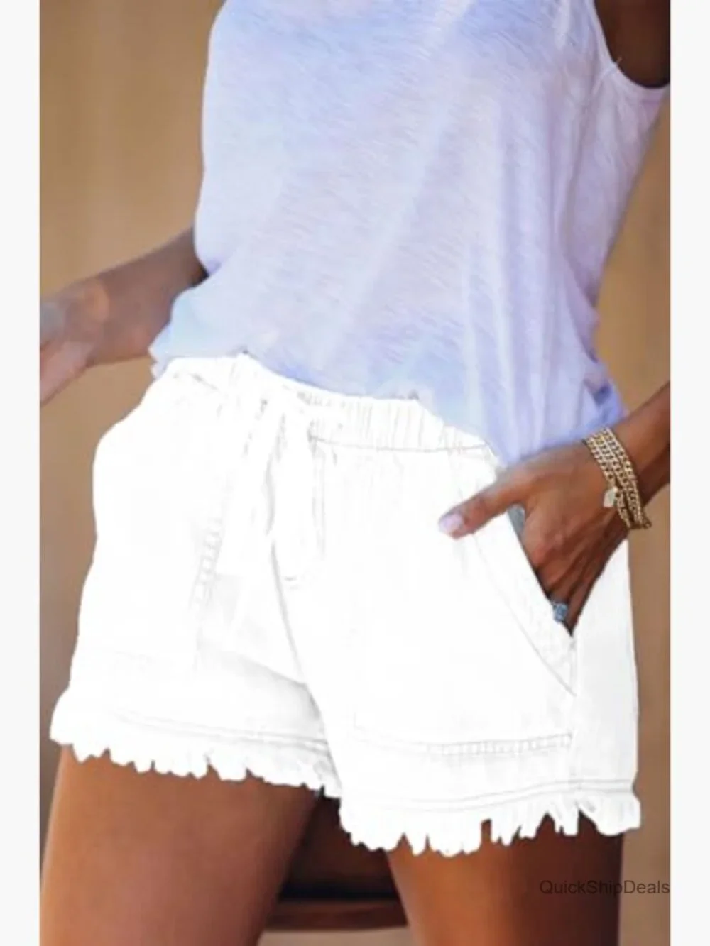 Lightweight Baggy Hot Pants Elastic Waist Drawstring Comfy Shorts